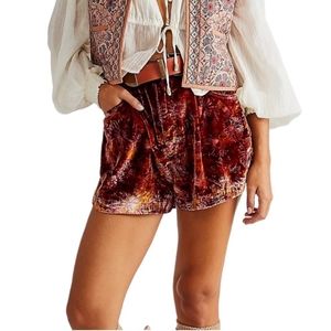 Free People Skys the Limit Velvet Shorts